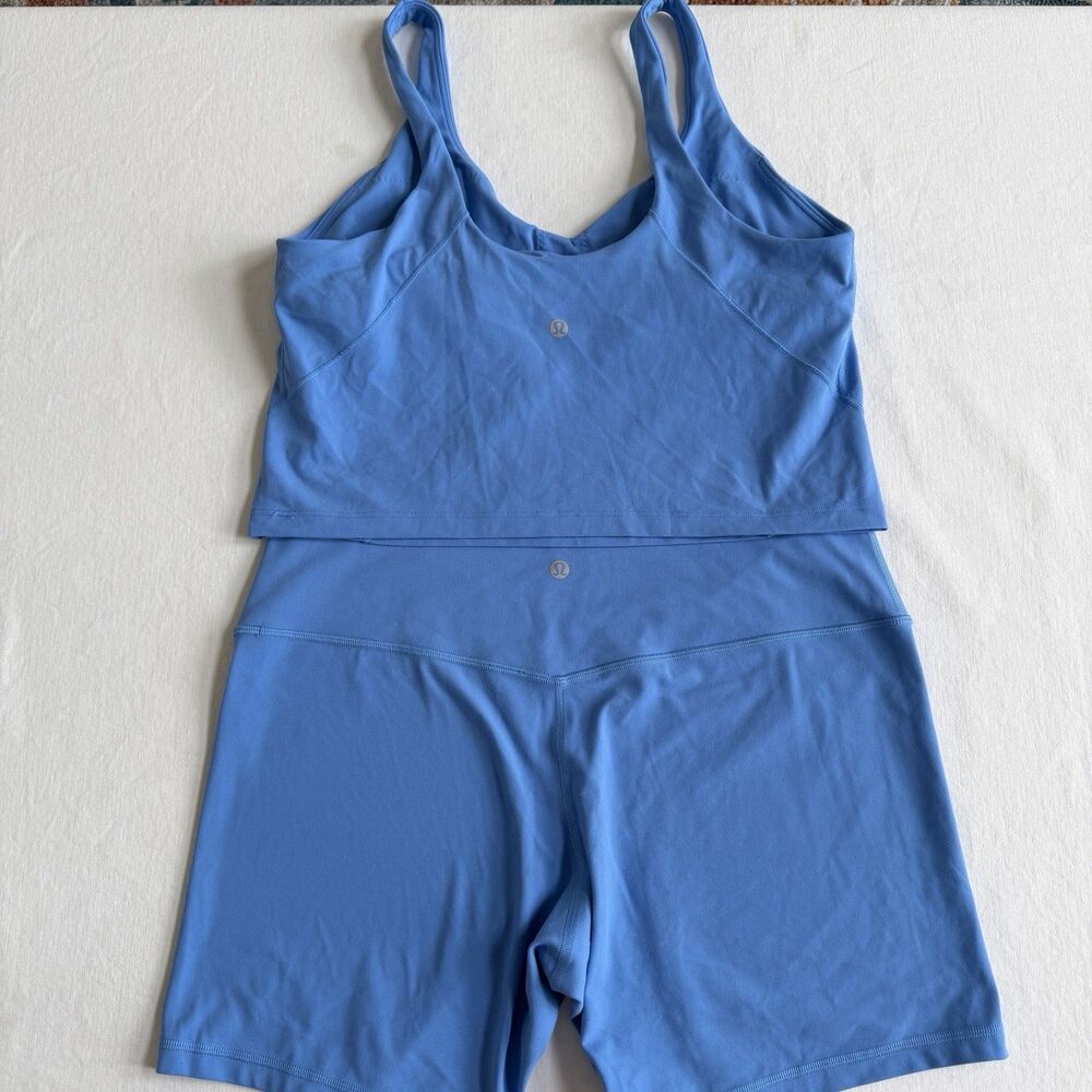 Lululemon SET✨ Align Crop Cami Tank Top 14 + High Rise 4" Short 14 Blue